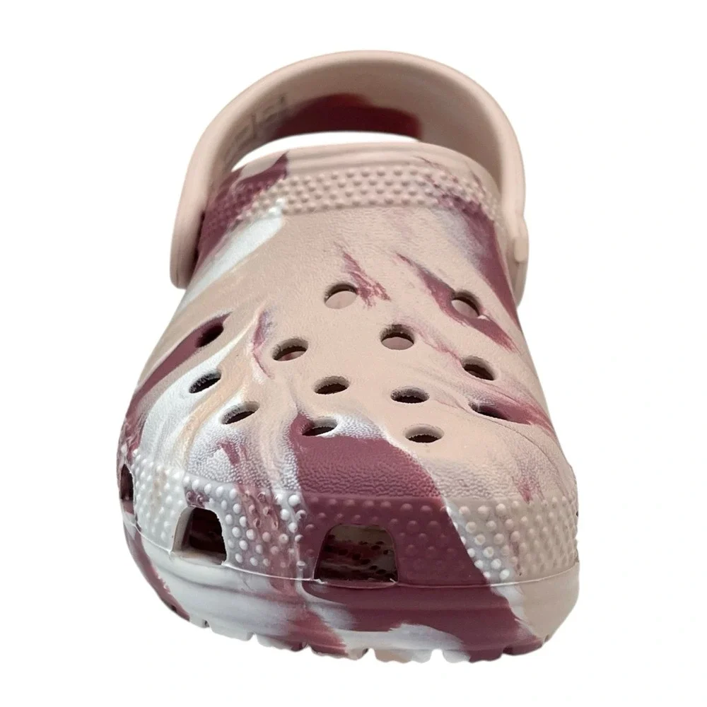 Crocs Youth Girls Marbled Classic Watercolor Clogs Size J1 Slip-on Water Sandal
